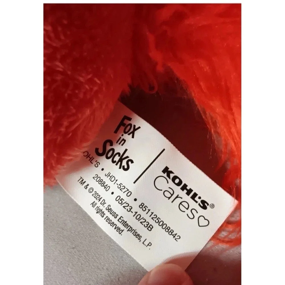 Dr Suess Fox In Socks Kohls Cares Plush Lovey‎ Stuffed Animal Toddler Infant NWT